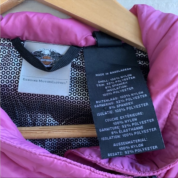 Harley-Davidson Pink Black convertible Jacket Vest size Small full zip Insulated - Picture 7 of 9